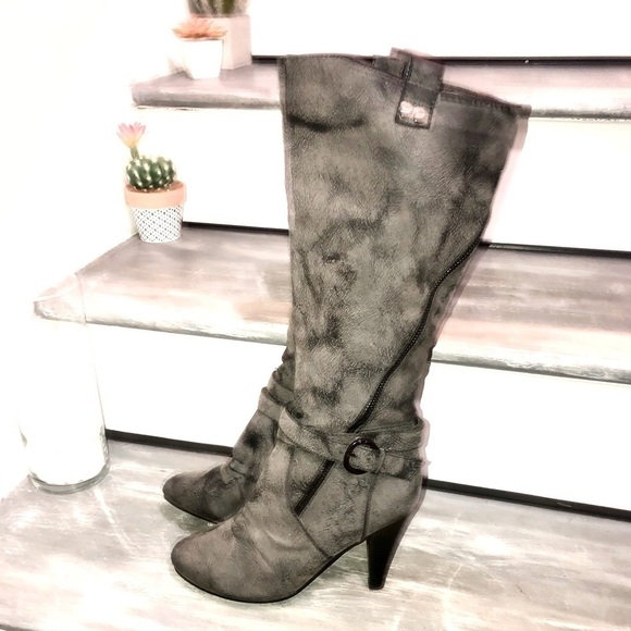 Rue 21 Gray Faux Suede Tall Boots 7 - Picture 1 of 8